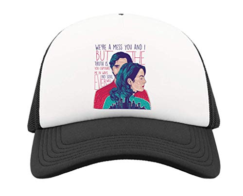 Gorra de camionero de media malla negra snapback We Are A Mess de béisbol