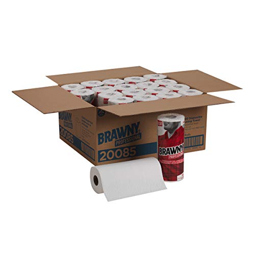 Image of Brawny Professional Perforated Paper Towel Rolls, Disposable Cleaning Towel, 20085, 20 Rolls per Case, 84 Sheets per Roll