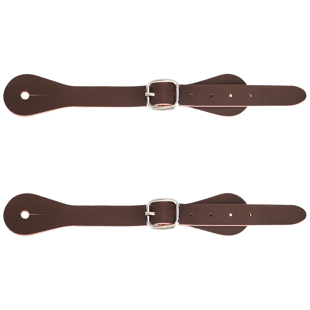 GORGECRAFT 2 pezzo di Cinturini per Speroni A Strato Singolo In Vera Pelle Nera Stivali Da Cowboy Regolabili Occidentali Fascia con Fibbia Staccabile Lacci per Scarpe Cinturino Alla Caviglia