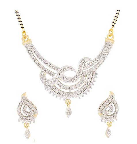 Fashion Frill All New American Diamond Multi Colour Traditional Indian Mangalsutra With Matching Earring For Women (B08DDGK5CW) Amazon Price History, Amazon Price Tracker