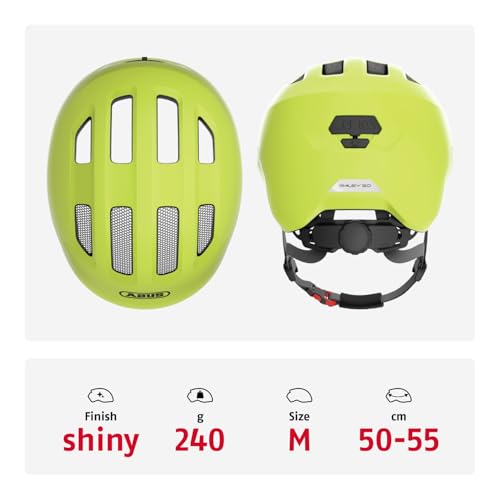 ABUS Kinderhelm Smiley 3.0 - Fahrradhelm mit tiefer Passform, kindergerechten Designs & Platz für einen Zopf - für Mädchen und Jungs - Gelb… – Ansicht 3