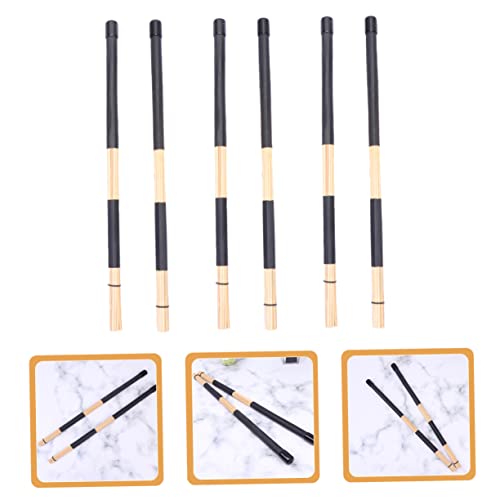 Baquetas Holibanna, 3 pares, duraderas, para batería y percusión, fáciles de transportar y guardar, ideal para amantes de los instrumentos de percusión miniatura 7