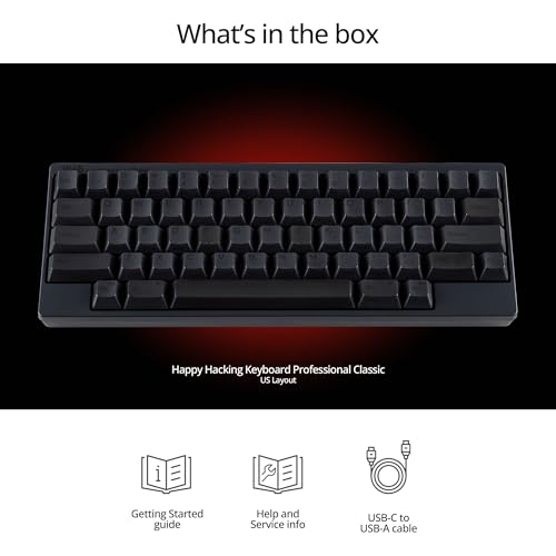 Image of HHKB - Happy Hacking Keyboard Professional Classic, Charcoal | Wired, USB, Mac, Windows, Printed | 2 Year Advance Exchange Warranty