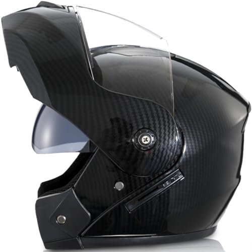 Integraler Motorradhelm Mit Visier Und Lüftungsschlitzen, DOT/ECE-geprüft, Erstklassige Qualität Und Kompakte, Leichte Straßenrad-Motorradhelme for Männer Und Frauen(D,XL:61-62cm)