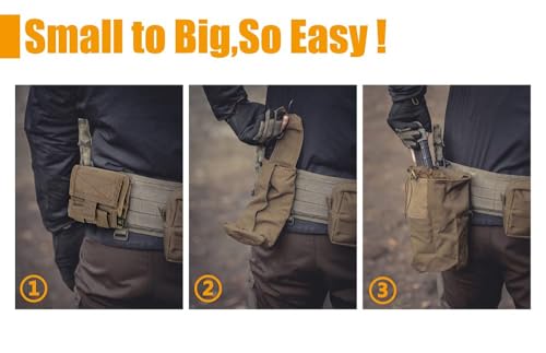 KRYDEX GEAR Tactical MOLLE Folding Dump Pouch Magazine Recover Pouch Roll-up Compact Multi Purpose Utility Bag (Coyote Brown) - Image 4