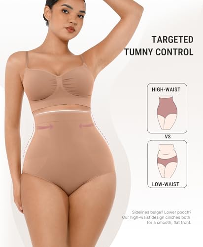 Image of FeelinGirl Body Shaper Tummy Control Shapewear Underwear High Waisted Shaping Briefs Panty Girdle
