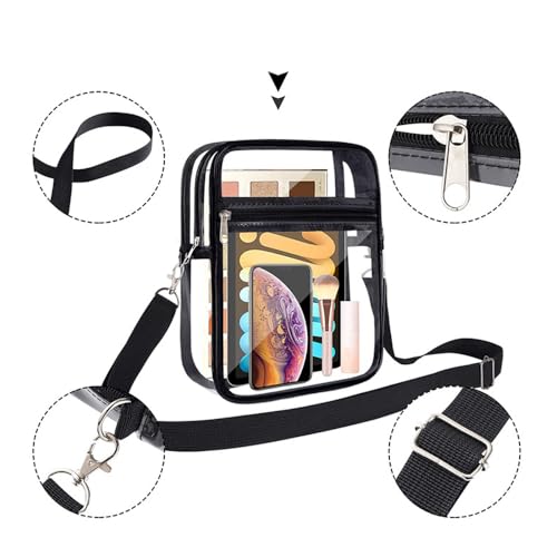 Transparent Sling Bag for Women, Crossbody Bags for Women with Braided Double Zipper, Small Backpack Purse4