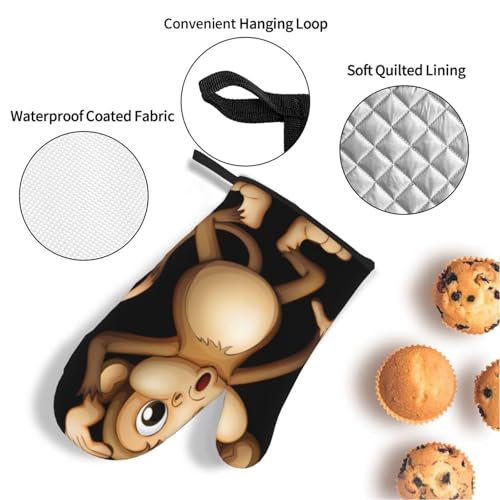 Juego de repostería Cute Monkey de 4 piezas con textil estampado para horno 6
