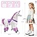 Pipleo Ride on Unicorn Toy for Kids 4 to 9 Years, Unicorn Ride on Toy, Ride on Unicorn Mechanical Plush Animal, No Battery or Electricity, Max Load 165 LBS - Purple