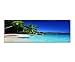 Produktbild Panoramabild auf Leinwand und Keilrahmen 150x50cm Seychellen Strand Meer Palmen