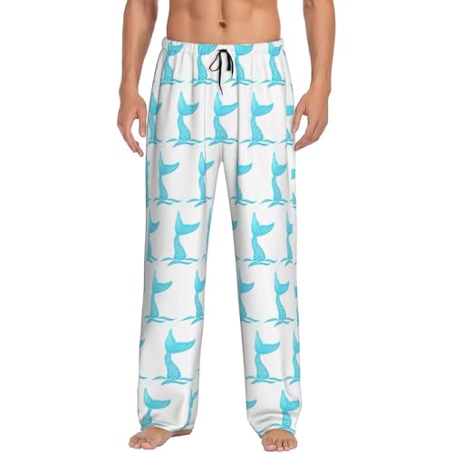 Pantalon de pyjama en forme de queue de sirène homme bas de nuit poches