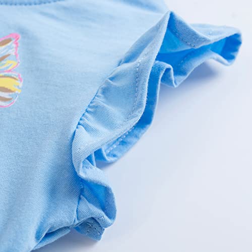 Image of Toddler Girls Bunny T-Shirt Cotton Baby Short Sleeve Easter Outfits Rabbit Shirts Soft Summer Casual Tee Tops