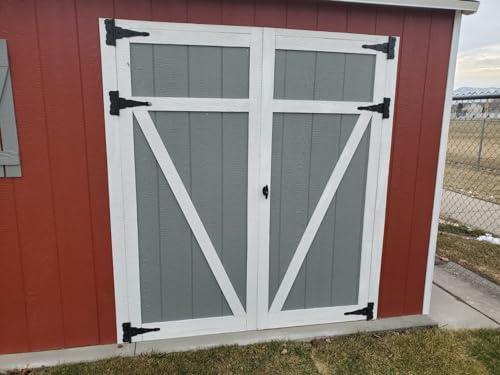 Home Master Hardware 8 In Heavy Duty Decorative T Strap Hinge Shed Storage Gate Barns Tee Hinges With Screws Black Finish 6 Pack thumb #5