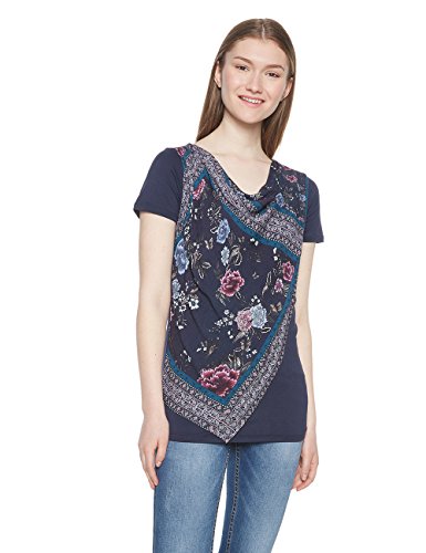 Desigual TS Vicent Camiseta, Azul (Navy 5000), M para Mujer