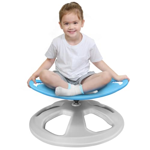 Image of Zhenx Spinning Chair for Autistic Kids with Handles - 220lbs Capacity Sensory Swivel Seat - Sensory Toy for Teens with ADHD /Autism - Sit & Spin Calming Gift to Improve Focus & Body Balance (Blue)