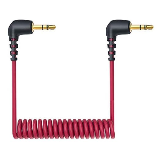 3.5mm TRS Male Microphone Cable, 1/8" Male to Male Coiled Right Angle Mic Cord Connect Camera/Recorder with Microphone Replacement for Rode SC2 Compatible with Canon Nikon DSLR SLR Camera etc