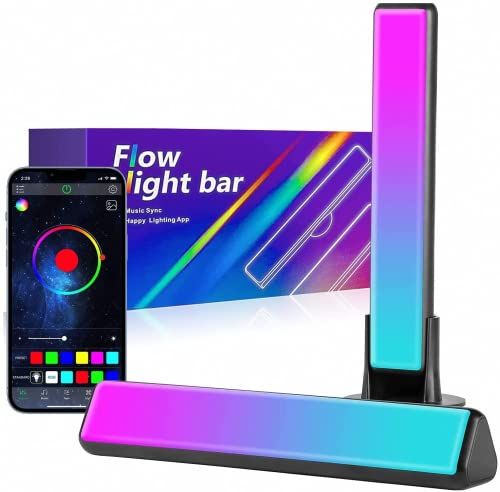 GTPLAYER Smart Luces LED RGB Mood Lampara con 256 Efectos de Iluminación y 8 Modos de Música Lampara Gaming Luz de Humor Inteligentes Flow Light Bar para PC, TV, Decoración de habitaciones Cover