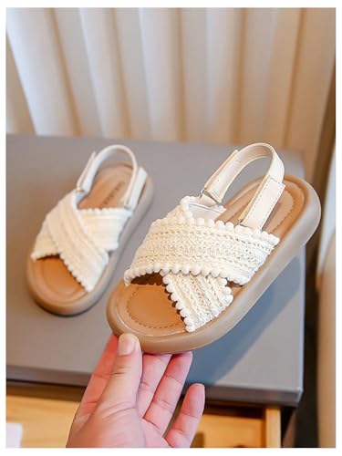 GORGLITTER Girl's Dress Sandals Crochet Criss Cross Open Toe Ankle Strap Summer Shoes3