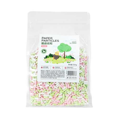 Générique Vogelkäfig-Einstreu | 15 x 25 x 6 cm hoch saugfähige Katzenstreu | 300 g natürliche Einstreu Hamster & Meerschweinchen | weiche Einstreu aus Papier & Holzspänen für kleine Tiere