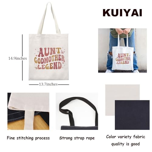 KUIYAI Aunt Godmother Legend Tote Bag Auntie To Be Canvas Bag Godmother Proposal Gift Mother Day Gift2