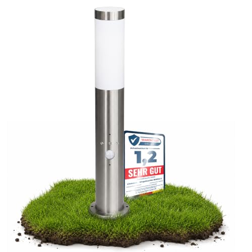 linovum BOSEA-B Standleuchte Edelstahl E27 Bewegungsmelder IP44