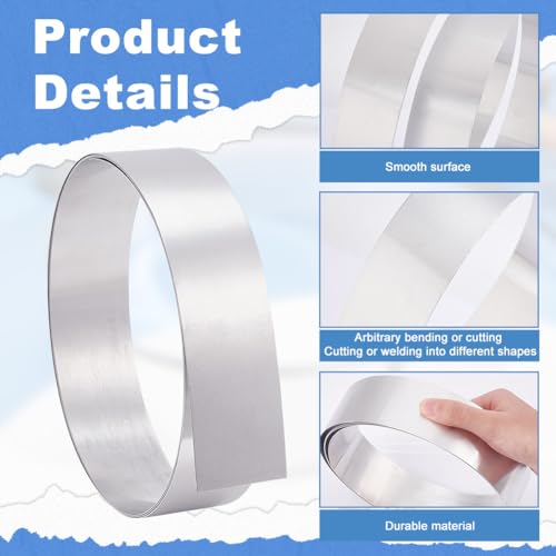 Ph Pandahall AW-WH0005-02B-US2 6.56 Ff X 2 Inch Aluminum Flashing Roll Metal Strips 1060 Grade Bendable Pure Aluminium Strip Wire, 0.5Mm Aluminum Sheet Metal Roll Raw Aluminum Roll thumb #3