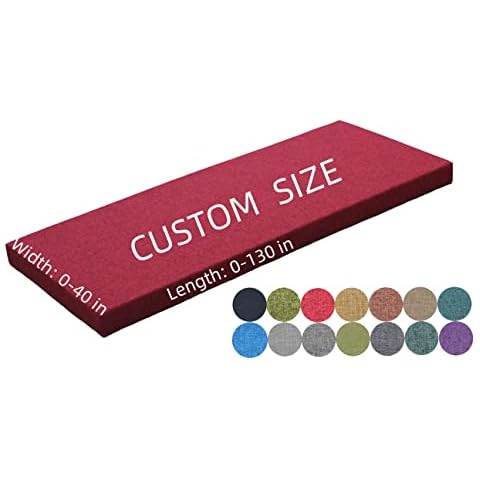 Ginsimar Custom Bench Cushion Indoor/Outdoor, Settee Cushion, Window Seat Cushions(RED,48 x 16 x 2 Inch) Cover