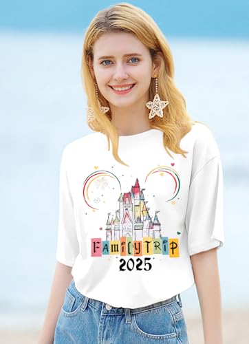 MYHALF Magical Family Shirts Matching 2025 Vacation Family Matching Outfits Mom and Mini Cute Summer Trip Clothes2