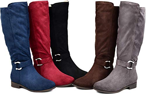 Brinley Co Comfort Womens Classic Riding Boot Brown, 9 Wide Calf Us #TOP4