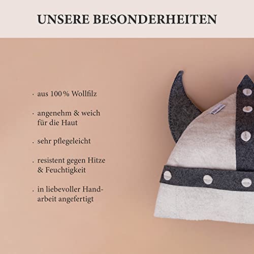 LoWell® Saunahut Damen & Herren – Wollfilz – Germanius (hell) Design – Ansicht 2