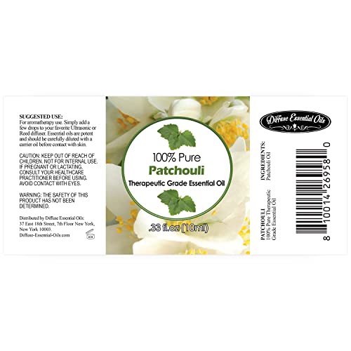 Diffuse Essential Oils 10Ml - Patchouli Essential Oil - 0.33 Fluid Ounces #TOP2