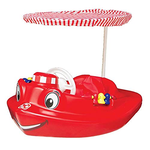 SwimWays Plastic Molded Baby Swimming Pool Tug Boat Float with Toys and Canopy