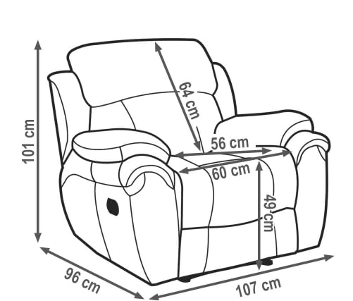 Bostonsofa Ergonomischer Relaxsessel aus Leder mit Liegefunktion - Fußstütze & Zero-Wall-System - Bequemer Fernsehsessel für höchsten Komfort - ideal zum Entspannen & Fernsehen - Schwarz – Bild 3