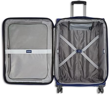 Samsonite Ascella 3.0 경량 소프트사이드 수하물 스피너 컬렉션, 사파이어 블루, Ascella 3.0 스피너 휠이 있는 소프트사이드 확장 가능한 수하물 — 사진 2