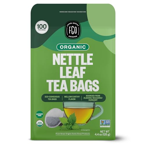 FGO Organic Nettle Leaf Tea, 100 Count, Eco-Conscious Tea...