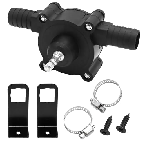 MDEOOSKY Bomba de taladro eléctrica portátil, bomba de agua de mano, bomba de agua alimentada, diésel, aceite, líquido, agua, bomba de transferencia autocebante, bomba centrífuga