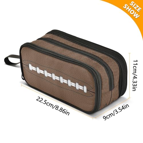 Image of American Football Large Capacity Pencil Case Pencil Pouch Pen Box | 3 Compartment Large Storage Pencil Bag for Adults School Office Teen Girl Boy Men Women