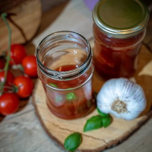 Image of Glassbunny Glass Jar Containers Set of 6 for Kitchen Storage - 200ml Each - Airtight Gold Lids, BPA-Free, Food Safe Pantry Storage Jars for Dry Food, Sugar, Snacks & Spices