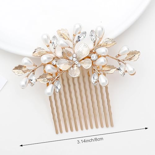 Juego de 2 Peines Mariposa con Perlas para Mujer miniatura 2