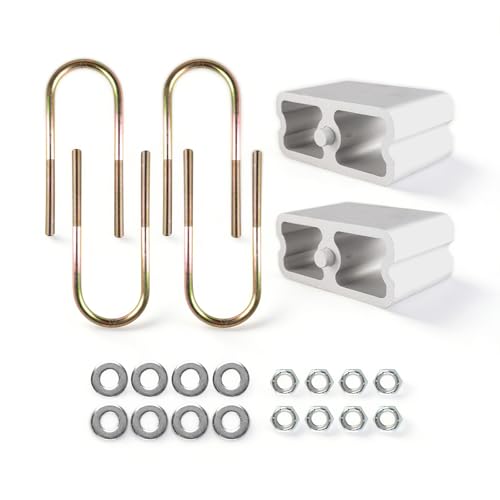 WUCDF AUTO 3 IN,Universal Leaf Spring Lowering Block Kit, 2-1/2" Wide, 5" Long, Zinc-Plated U-Bolts,for Nissan 720/Hardbody 1983-1997