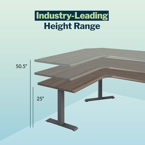Image of Vari ComfortEdge 80x60 L-Shape Electric Standing Desk - Height Adjustable Sit-Stand VariDesk for Corner Office with Reversible Left /Right Design + Espresso Top /Slate Legs (Ships in 3 Boxes)