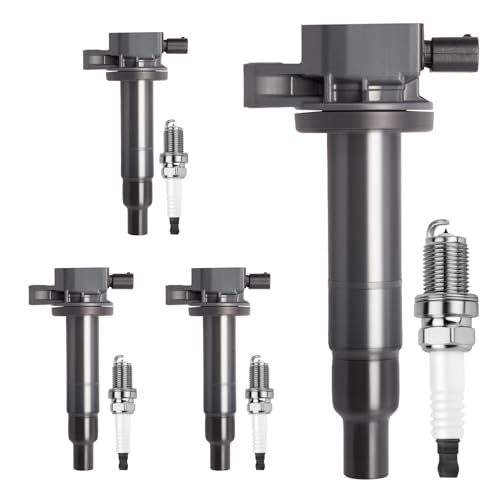 Motorevo Ignition Coil Pack and Iridium Spark Plugs Set of 4 Compatible with Toyota Yaris 2007-2018/Prius 2001-2009/Echo 2000-2005 & Scion xA xB 2004-2006 1.5L L4 Replace OE# UF316+7090