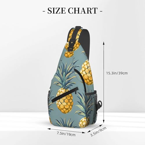 Bolso tipo bandolera con estampado de piña para mujer y hombre miniatura 3
