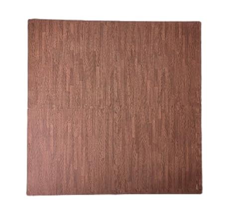 Interlocking Floor Mats Soft Foam Exercise, Mats Non slip Rubber Cushion Puzzle EVA tiles Waterproof Gym Fitness Garage Home Office Workout Yoga Size 60 cm x 60 cm (Dark Wood Brown, 32Sq Ft-8)