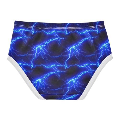 Joisal Cool Blue Lightning Black Toddler Girls Underwear 2t Cotton Panties Little Girl Durable Briefs Kids Undies2