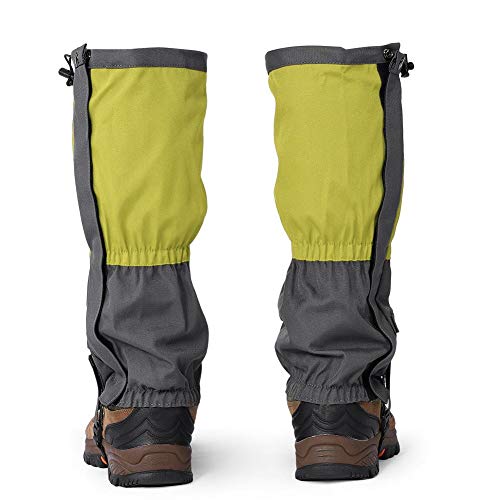 Dilwe 1 Pair Outdoor Leg Gaiters Waterproof Windproof Snow Boot Gaiters for Hiking, Walking, Hiking, Camping, Climbing, Hunting, Fishing(Green)