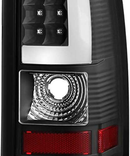 AKKON - For Black 99-02 Silerado Pickup LED Tube Tail Lights Brake Lamp Replacement Driver And Passenger Side