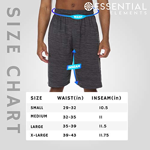 Essential Elements 5 Pack: Men\'s Active Performance Athletic Basketball Gym Workout Gym Cationic Shorts with Pockets (Medium, Set C)