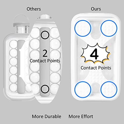 Fogawa Ice Cube Tray, 2 In 1 Diamond Ice Tray For Freezer, Silicone Ice Cube Tray With Lid Cooling Ice Pop/Cube Molds For Whiskey, Juice, Beer, Cocktail, Coffee,Champagne. 18 Ice Cubes #TOP2