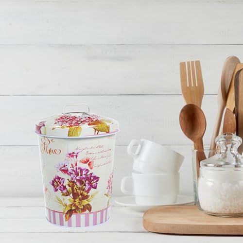 Caja de almacenamiento de hierro POPETPOP con tapa y asa para guardar dulces y galletas 5